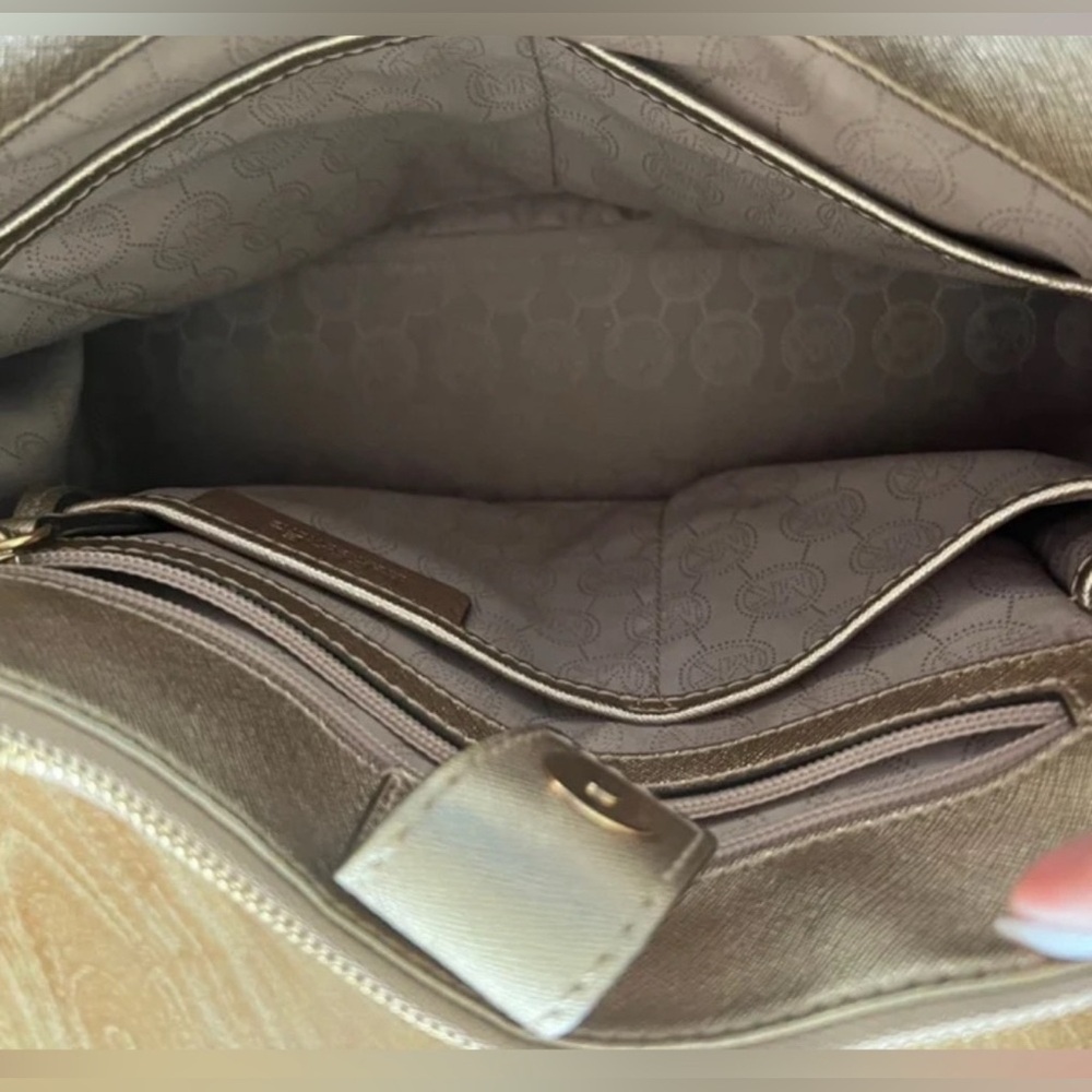 Michael Kors Gold Satchel Bag with Timeless Design - Picture 3 of 10